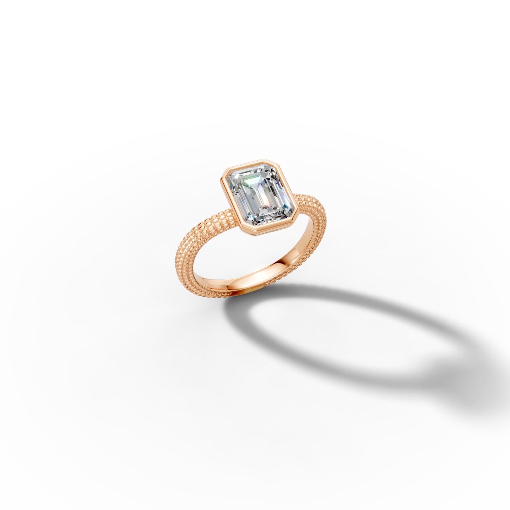 Ethereal Solitaire Emerald Diamond Ring