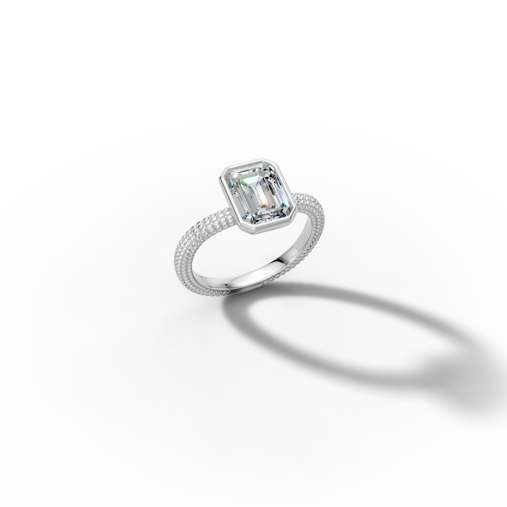 Ethereal Solitaire Emerald Diamond Ring