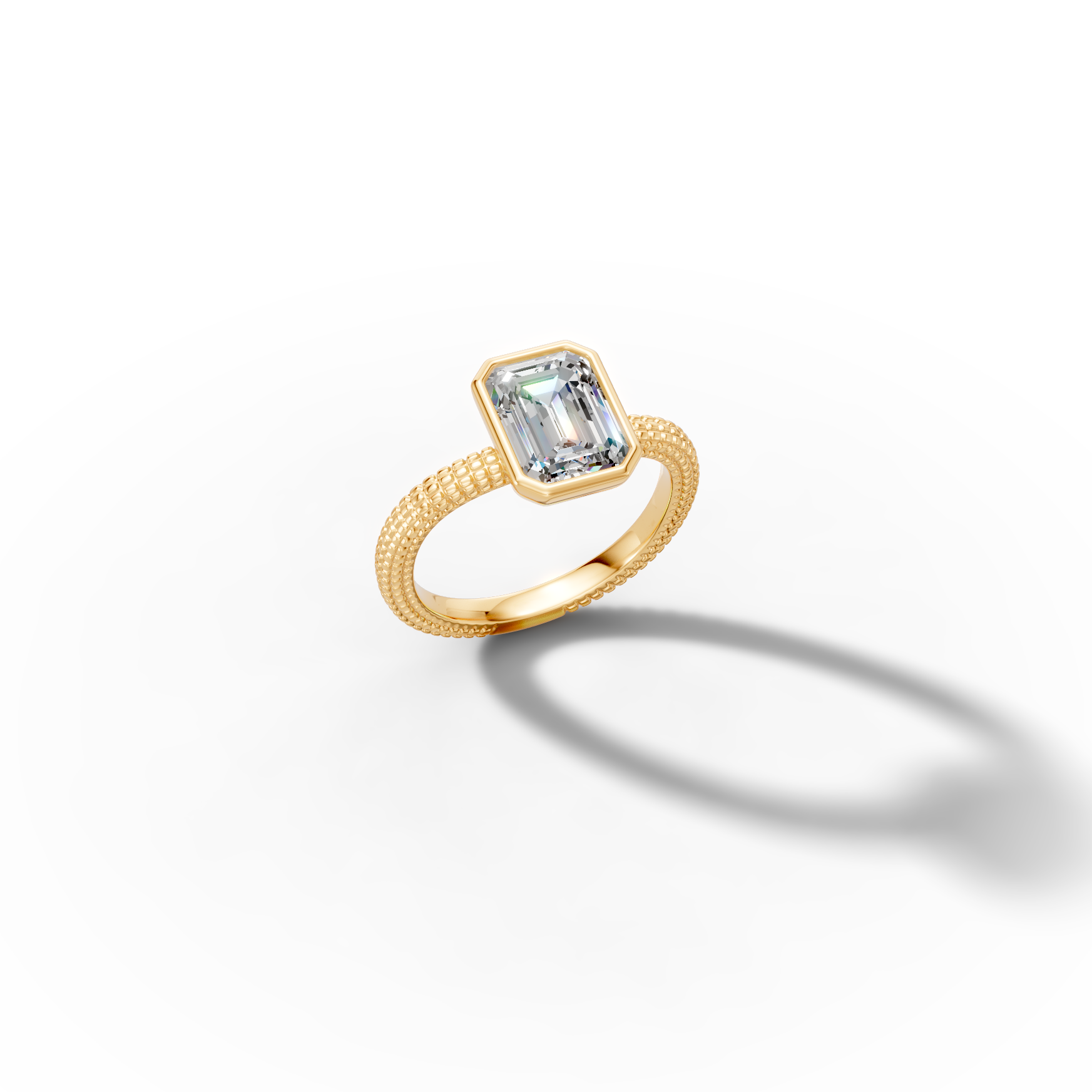 Ethereal Solitaire Emerald Diamond Ring