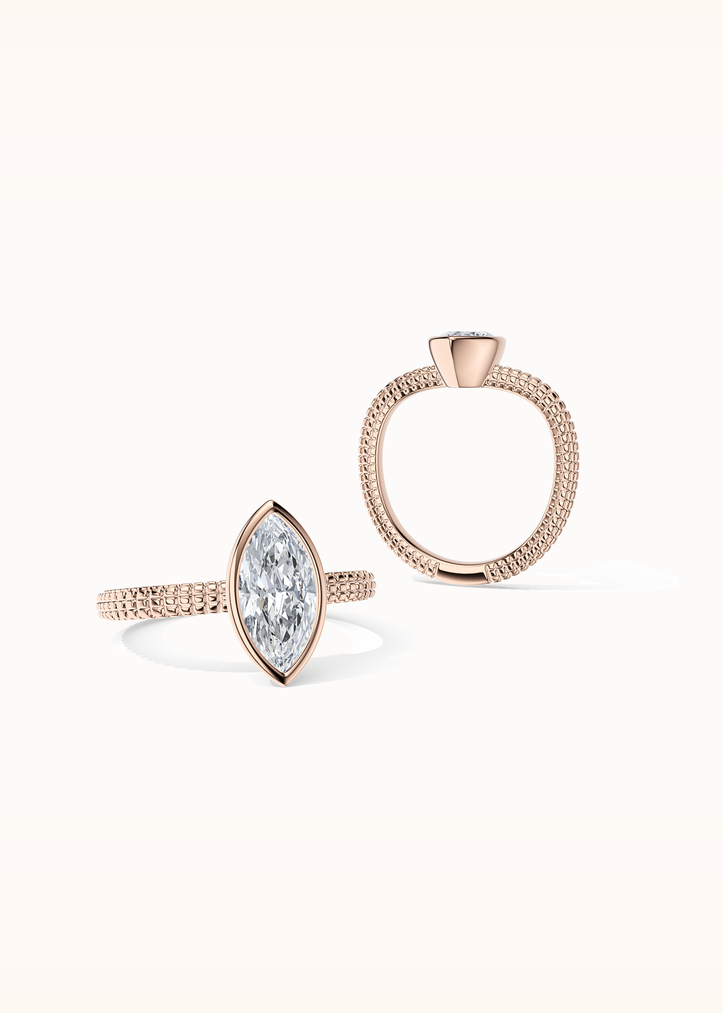 Ethereal Solitaire Marquise Diamond Ring