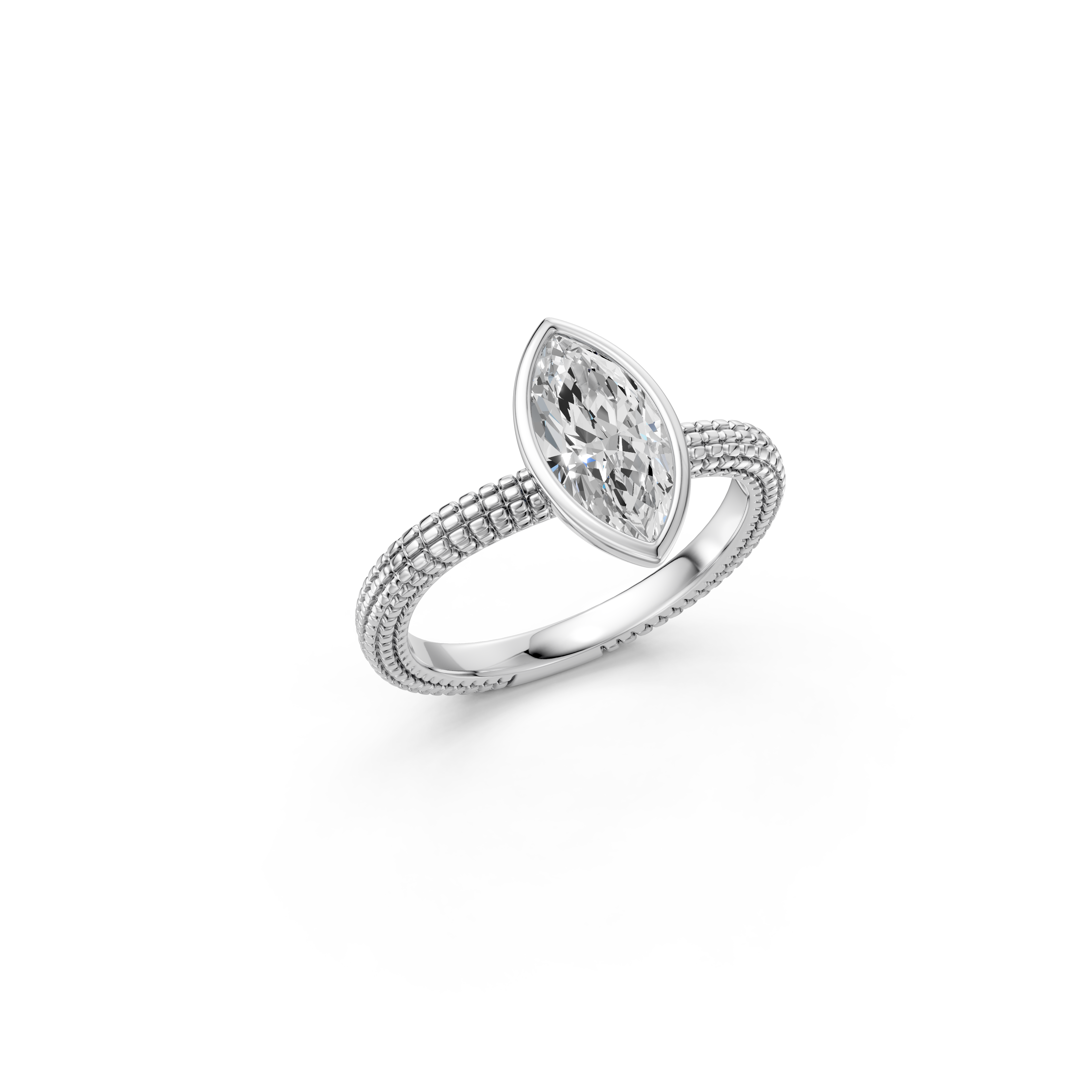 Ethereal Solitaire Marquise Diamond Ring